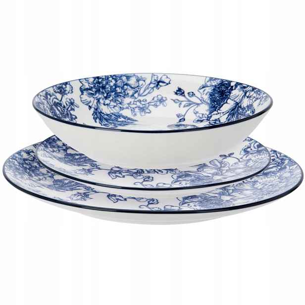 Sada Porcelánových Talířů 18 Kusů Ø 27 20 19 CM