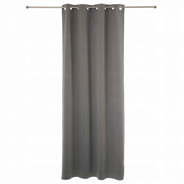 Sada 2 Zatemňovacích Závěsů Polyester 135 X 240 CM Šedá