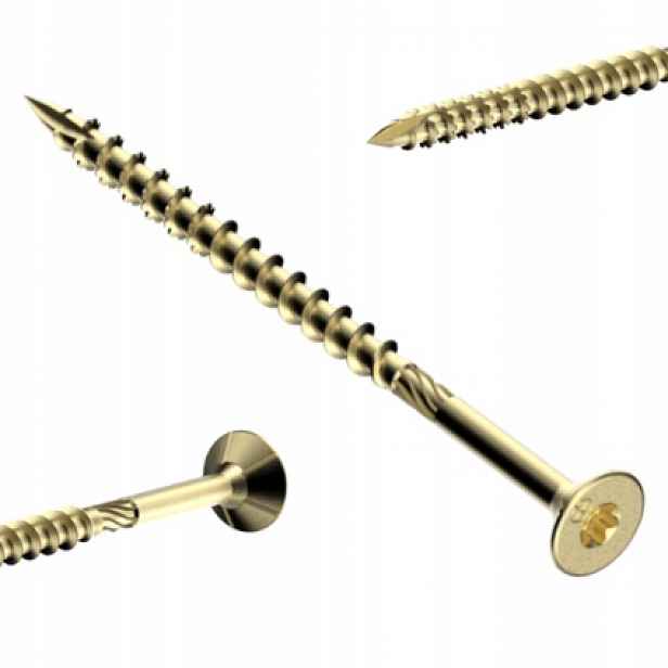 Tvrzené vruty do dřeva a dřevotřískových desek 6x200 mm 100 ks Torx 25 Kmwht Wht
