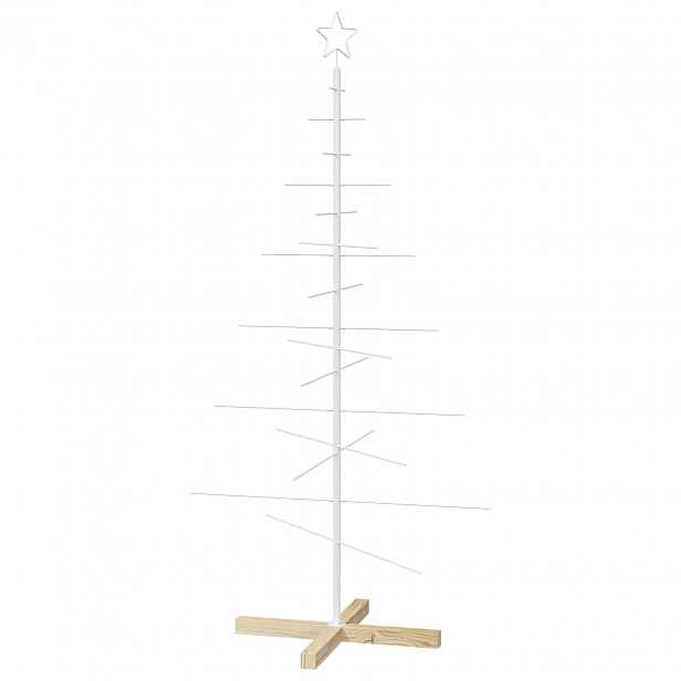 vidaXL Kovový vánoční stromek se stojanem KUOPIO 150 cm Ocel Bílá