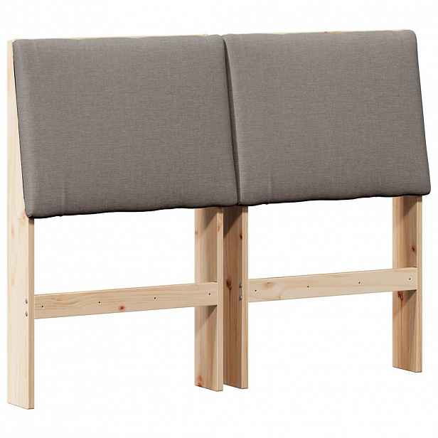 vidaXL Čalouněné čelo postele Taupe 120 cm Masivní borové dřevo