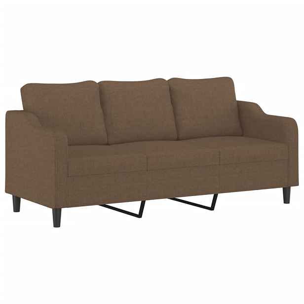 vidaXL 3místná pohovka hnědá 180 cm textil