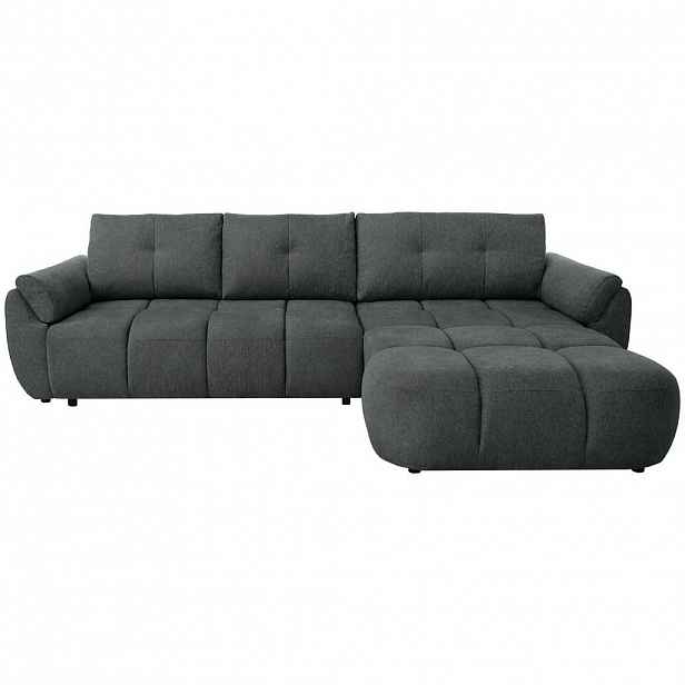 Beautysofa ROHOVÁ POHOVKA Massimo, univerzální rohová rozkládací pohovka 280 cm s funkcí spaní a úložným prostorem, antracitová