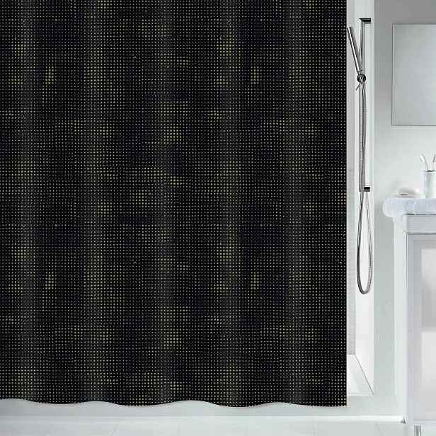 Spirella sprchový závěs Georges, černo-zlatý, 180 x 200 cm, polyester