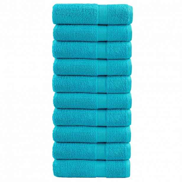 vidaXL Premium ručníky SOLUND 10 ks tyrkysové 70x140 cm 600 g/m²