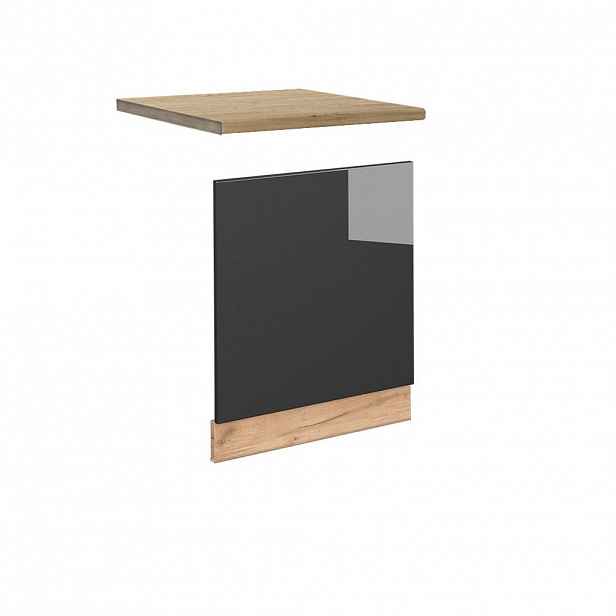 Vicco PŘEDNÍ PANEL Fame-Line Antracitový vysoký lesk 60 cm , PD Dub