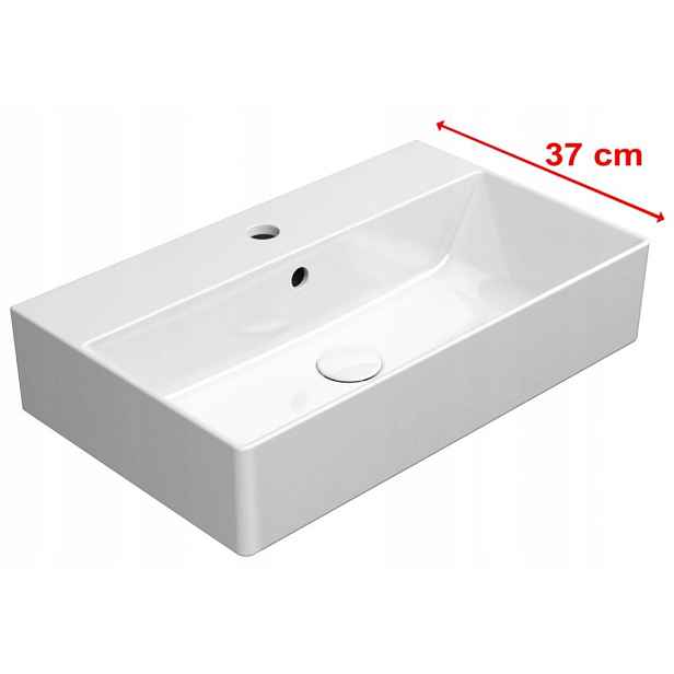 Kube X keramické umyvadlo 60x37 cm, bílé s povrchovou úpravou ExtraGlaze (9454111) /po/