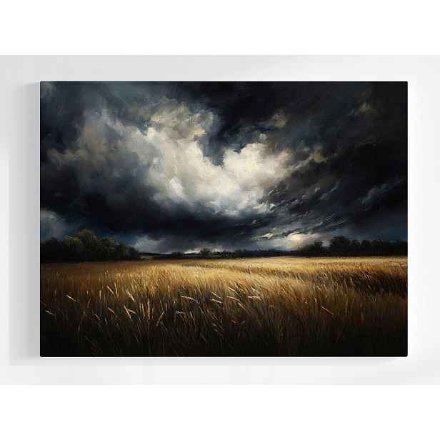 Plakát Krajina Pole Obilí Lány Nebe Mraky Bouře 100x75