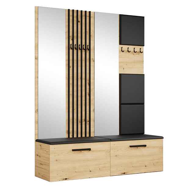 MASSENO MODERNÍ PŘEDSÍŇOVÁ SESTAVA MODULO, 161,2/204/40 cm, dub Artisan
