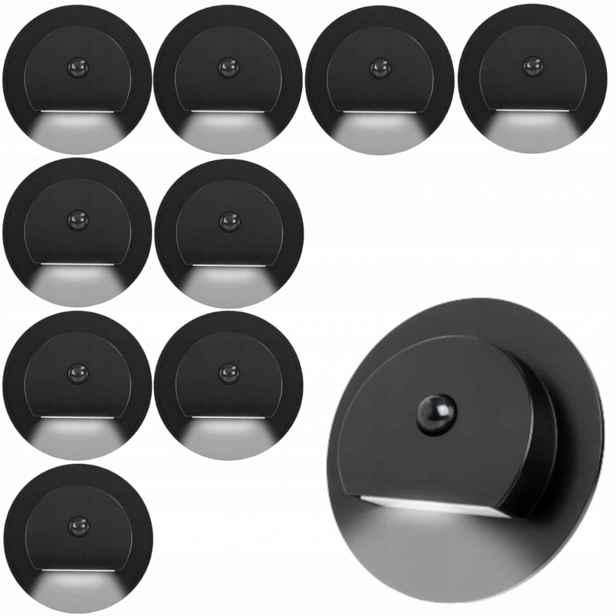 10 X Led Schodišťová Lampa Na Schody 230 V, Senzor Pohybu Soumraku
