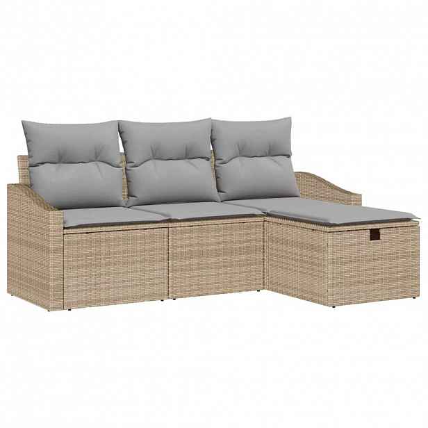 vidaXL Set pohovek 4 ks polyratan