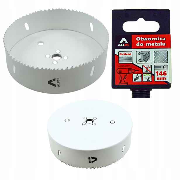Korunkový Vrták Bimetalová Korunka Na Kov Z Oceli Inoxa 146 mm Bi-metalové Děrovačky