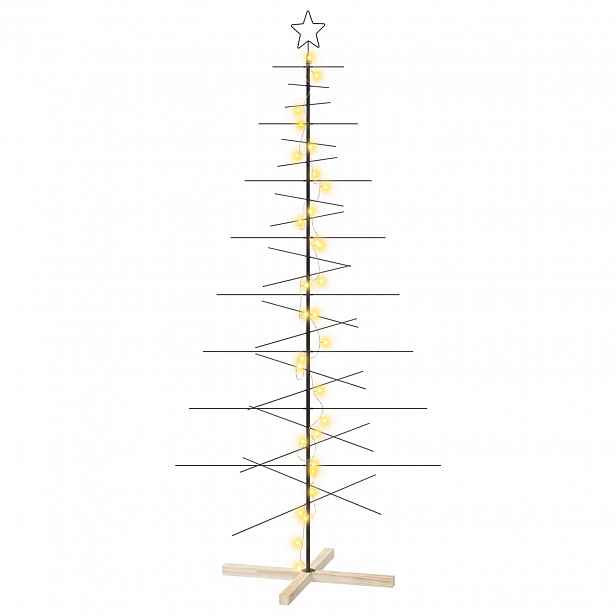 vidaXL Kovový vánoční stromek se stojanem KUOPIO 210 cm Teplá bílá