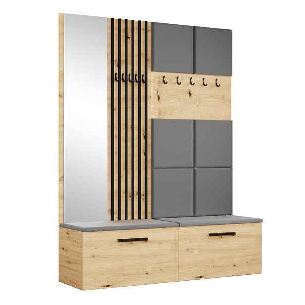 MASSENO MODERNÍ PŘEDSÍŇOVÁ SESTAVA MODULO, 161,2/204/40 cm, dub Artisan