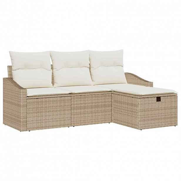 vidaXL Set pohovek 4 ks polyratan