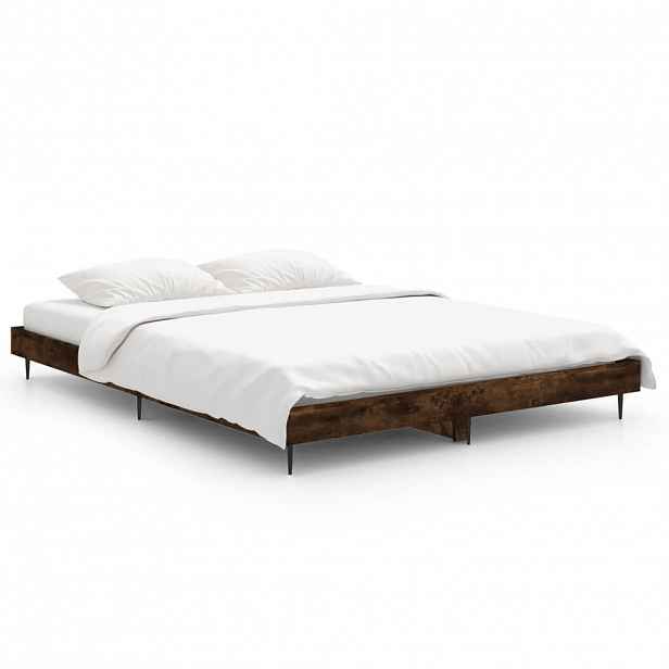 vidaXL Rám postele bez matrace kouřový dub 140x190 cm kompozitní dřevo