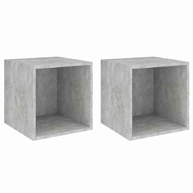 vidaXL Nástěnné skříňky 2 ks betonově šedé 37 x 37 x 37 cm dřevotříska