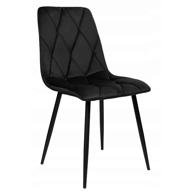 Čalouněná velurová židle Madison Velvet, černá