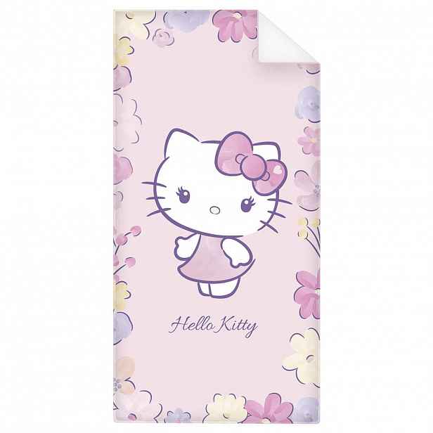 Herding BADETUCH HELLO KITTY, 75/150 cm, bílá, pink - Plážové osušky - 003463051501