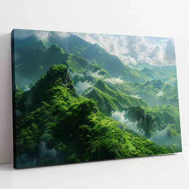 Obraz na plátně Zelené údolí mezi horami, krajina do pokoje nebo obýváku 80x60