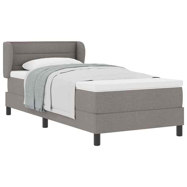 vidaXL Postel s boxspringem s čelo Taupe 90 x 200 cm textil