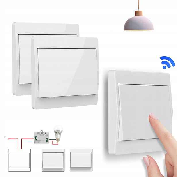 Bezbateriový bezdrátový spínač světel RF433, 2x vysílač
