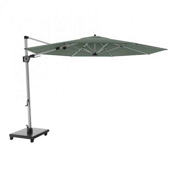 Knirps HYPERION 340 cm - luxusní výkyvný zahradní slunečník s boční tyčí : Barva slunečníku - ALOE