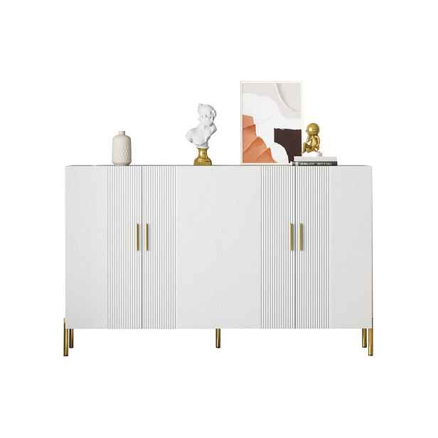 Redom SIDEBOARD 160/35/100 cm s 4 dveřmi, nastavitelnými policemi a kovovými nohami, Bílá