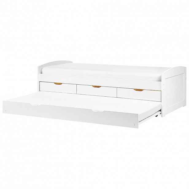 Beliani VYSOUVACÍ POSTEL 90x200 cm Bílá Petiville