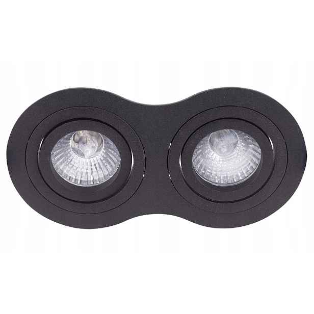 Maxlight Podomítkové svítidlo Očka Černá 2xGU10 50W Pohyblivé Oválné