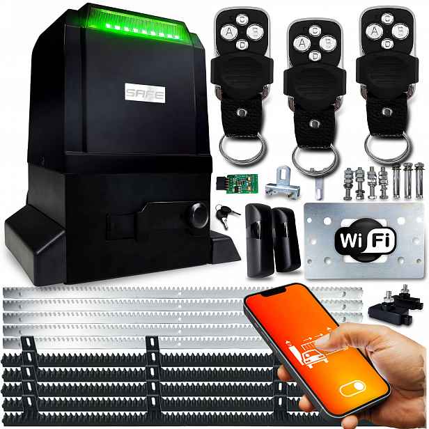 Set Pohon Pro Posuvnou Bránu 800 kg 3 Ovladače Wifi lišta Tuya pohon
