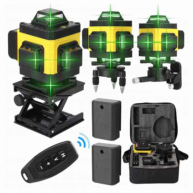 Laserová Vodováha 4D 16 Linií Křížová 360 Laser Sada Stativ