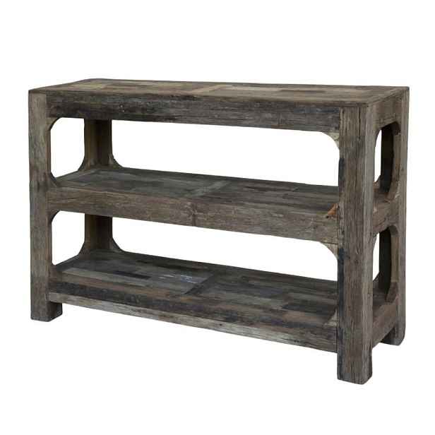 Hnědý dřevěný konzolový stůl regál Grimaud Unit - 120*40*80 cm Chic Antique