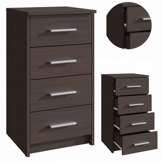 Komoda Bodo 4S Wenge 40 cm malá skříňka na oblečení hračky regál na dokumenty