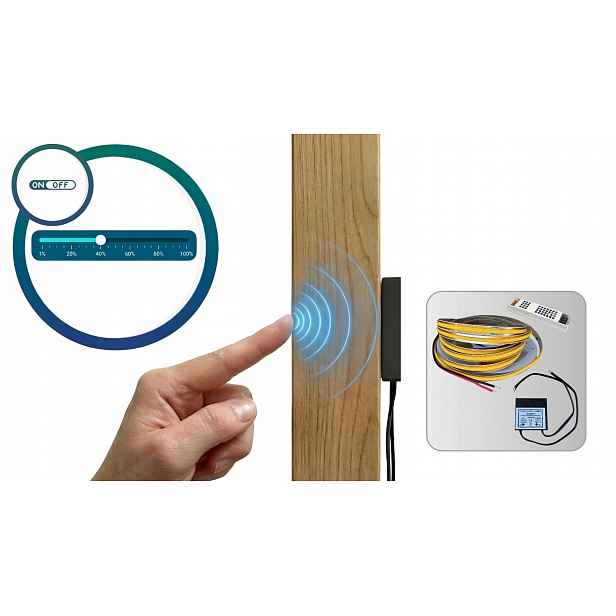 Sada 3 m Led pásek Cob free cut teplý 3000K ovladač pod desku zas