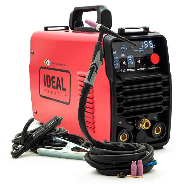 Svářečka Tig Ideal Praktik Tig 202 DC Pulse Led 230V 200A Mma Držák Tig
