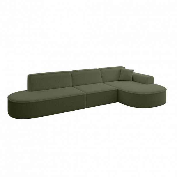 ALTDECOR ROHOVÁ SEDACÍ SOUPRAVA s otomanem vpravo MARI-L2 – 328 x 171 x 79 cm, zelená buklé