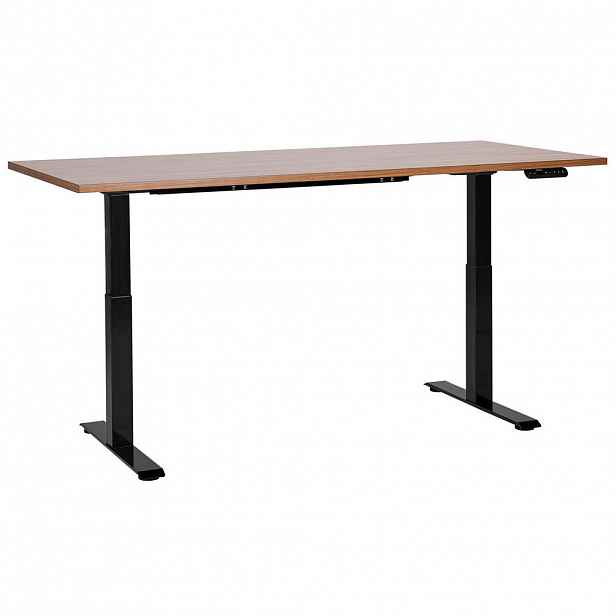 Beliani PSACÍ STŮL hnědočerný 180/80 cm elektrický výškově nastavitelný Destin III