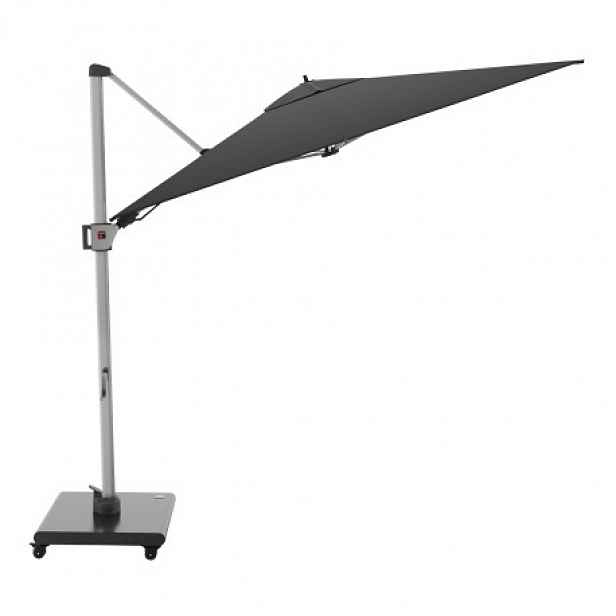 Knirps HYPERION 330 x 240 cm - luxusní výkyvný zahradní slunečník s boční tyčí : Barva slunečníku - DARK GREY