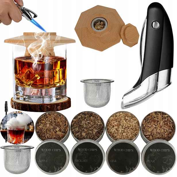 Sada Na Uzení Whisky Koktejlů Aroma Hořák Dárek Pro Muže