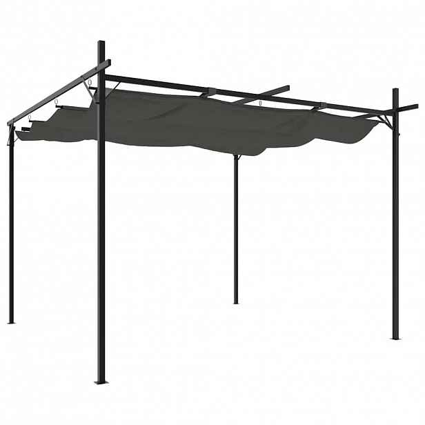vidaXL Pergola se zatahovací střechou antracitová 295 x 292 x 230 cm