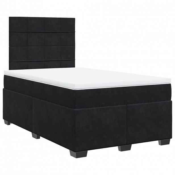 vidaXL Box spring postel s matrací černá 120 x 190 cm samet