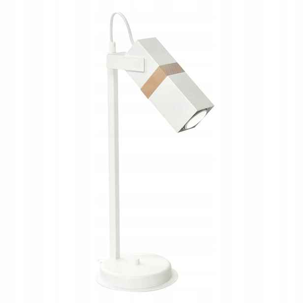 Stojací noční lampa, bílá, nastavitelná, dřevo Milagro