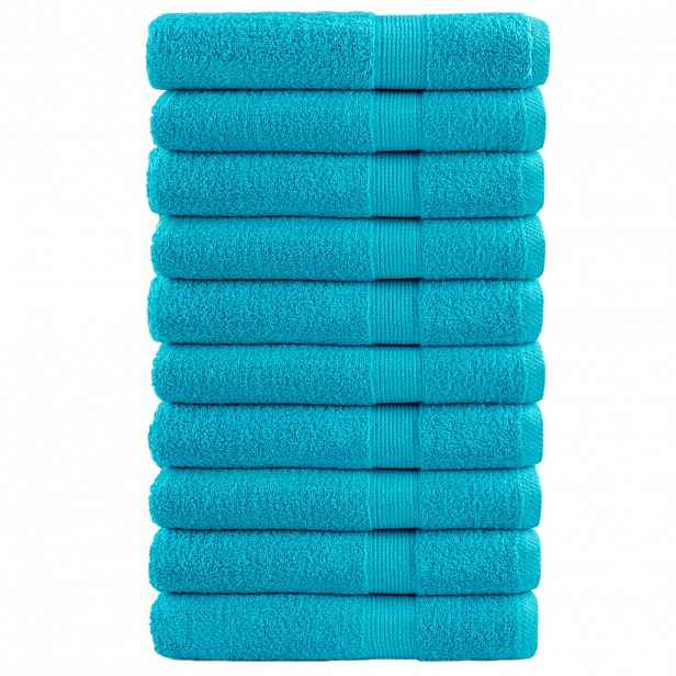vidaXL Premium ručníky SOLUND 10 ks tyrkysové 80x200 cm 600 g/m²