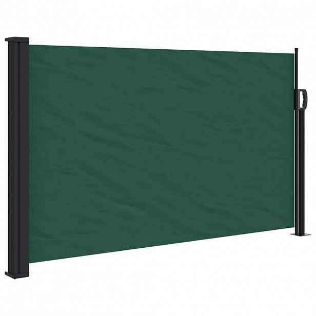 vidaXL Zatahovací boční markýza tmavě zelená 120 x 600 cm