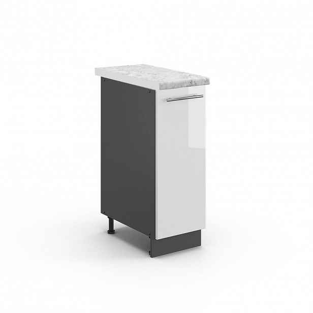 Vicco LÉKÁRNIČKOVÁ SKŘÍŇKA Fame-Line Bílá vysoký lesk 30 cm , PD Mramor