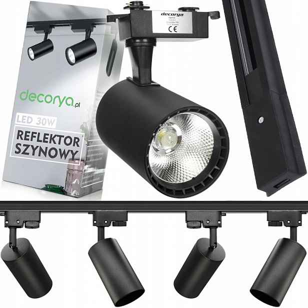 4X Kolejnicový Reflektor Led Lampa Hotová Osvětlovací Soustava Kabel