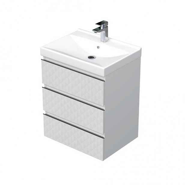 Koupelnová skříňka s umyvadlem SAT Cube Way 60x71x46 cm bílá mat CUBE3D46603ZBVER