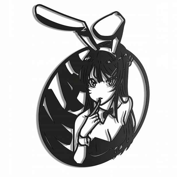 Mai Sakurajima Dřevěný 3D Obraz Anime Bunny Girl