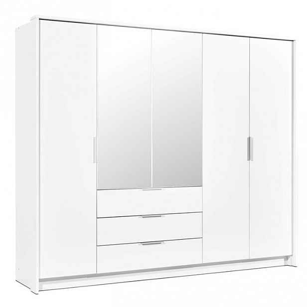 Šatní skříň Togo 255 Barva korpusu: Bílá/zrcadlo, Rozměry: 255 cm